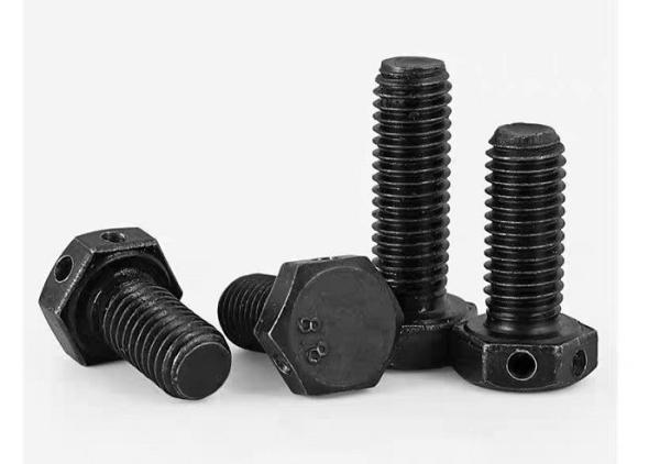 Black Hex Head Bolts With A Hole on the End of Shank Grade 8.8 &.10.9 Carbon Steel