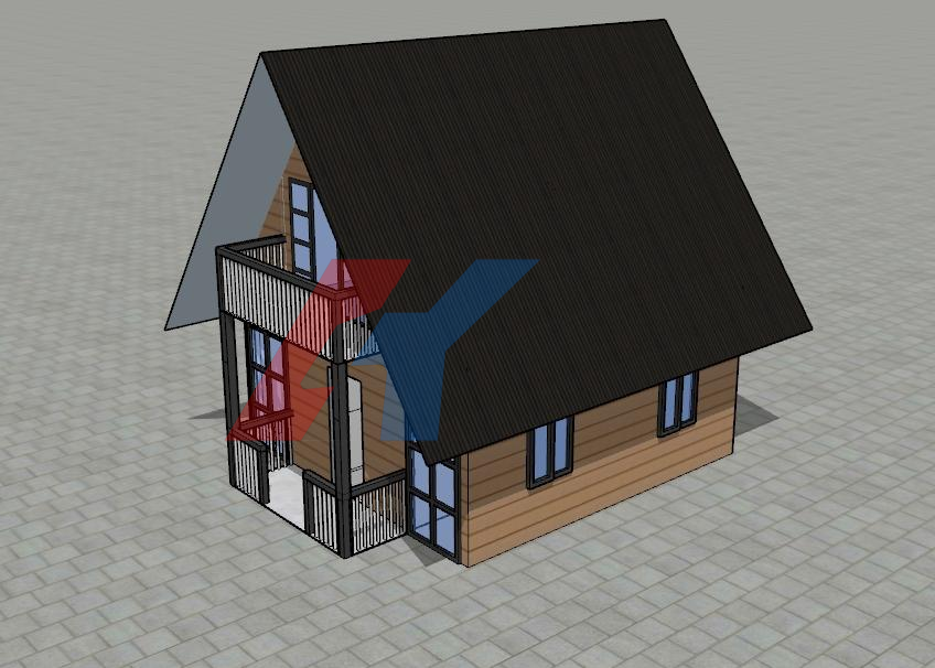 Villa moderne de luxe 6x6m 36 mètres carrés 2 étages maison en acier préfabriquée