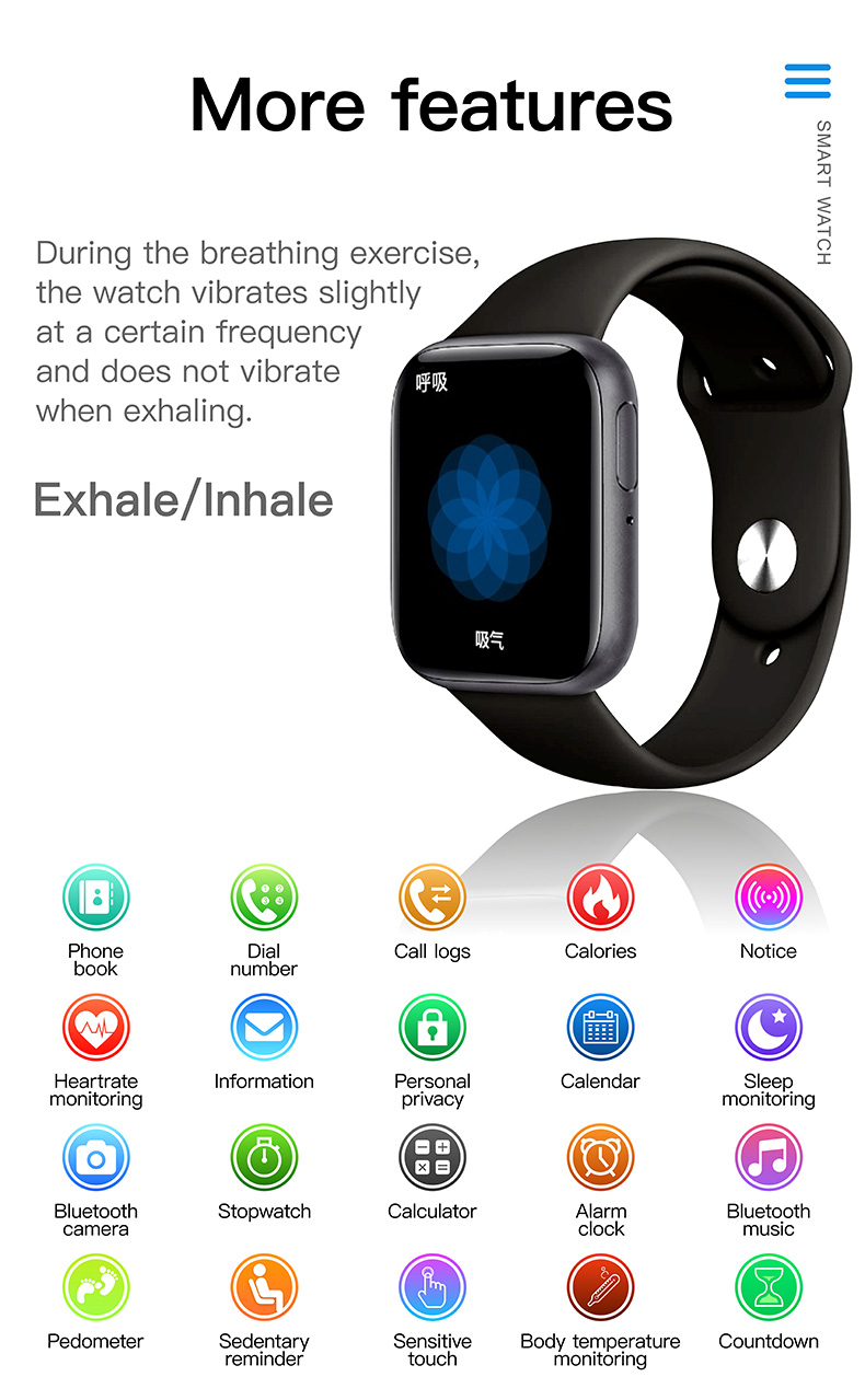 180mAh P80S Bluetooth вызывая датчик температуры тела Smartwatch 1,6 дюймами