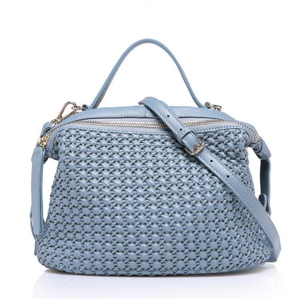 women handbags first layer leather woven  bags designer bucket small handbags