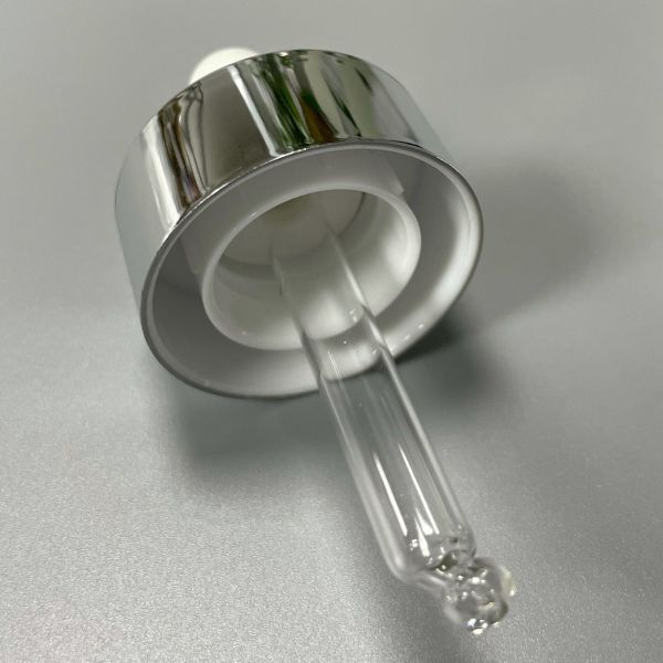 Big Cap Double Layer Closure UV Shiny Silver Essential Oil Dripper 20/410 Electonic Plated Cover Two Layer