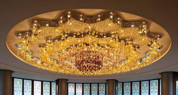 Home Luster Round Gold Lamp Kitchen Stair Hotel Large Living Room Ceiling Led Luxury Crystal Modern Pendant Lights Chandeliers