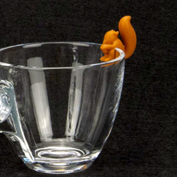 Cute Squirrel Shape Silicone Drink Markers Bottle Accessories Wine Glass Name Tags