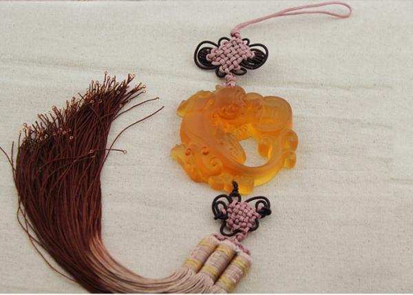 Colored Glaze Home Decorations Crafts , Azure Stone Handmade Car Pendant