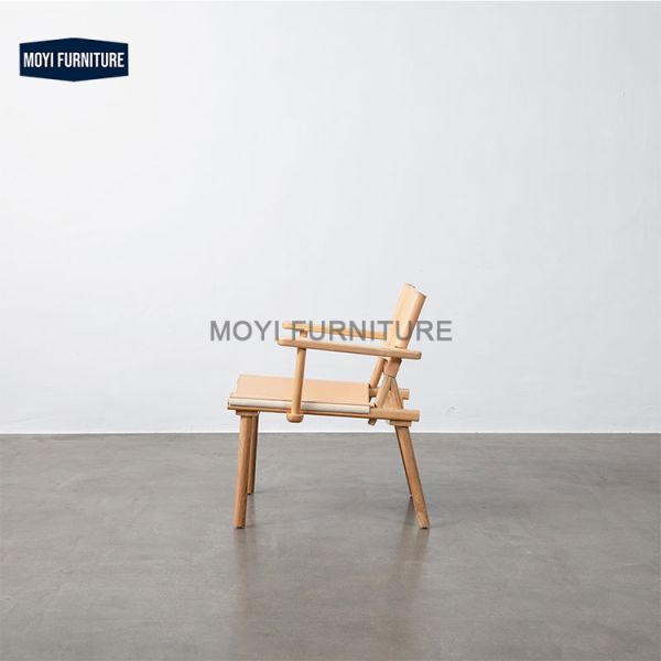 Saddle Leather Nordic Designer Dining Chair Light Luxury Simple White Ash Wood Imported Armchair for Restaurant Meetings