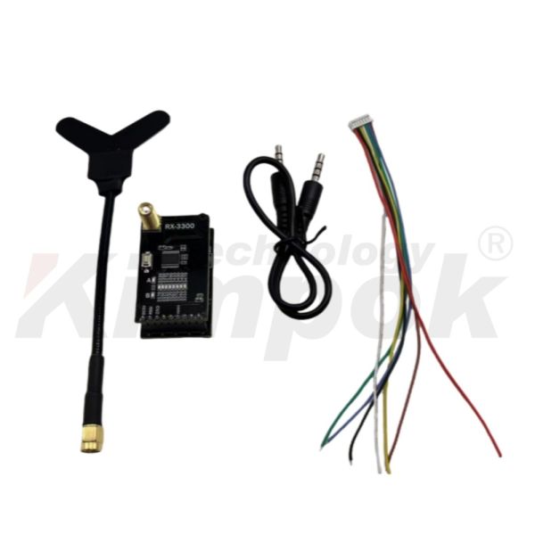 Kimpok 3.3GHz 16 Channel High Sensitivity Analog Video Receiver VRX for Long-Range Wireless Video Transmission