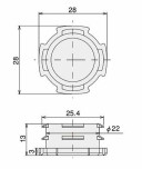 Industrial Workbench Plastic Cap Aluminum Pipe Fitting AL-26 For OD 28mm