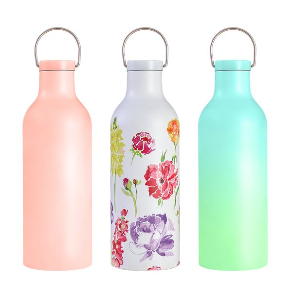 Hiking Vacuum 20 Oz Insulated Water Bottle Stainless Steel Thermal Bottle With Handle