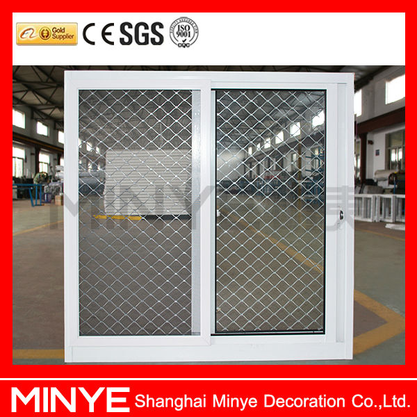 Aluminum Alloy Frame Material Security Windows with Low-E Glass and Wire Mesh Screen