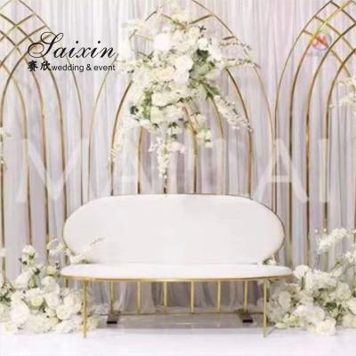 Décoration de fond pour la réception de mariage Église Stand européen étagère de tuyau en acier inoxydable
