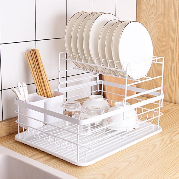 Anti Corrosion 1.5KG Stainless Steel 2 Tier Dish Rack