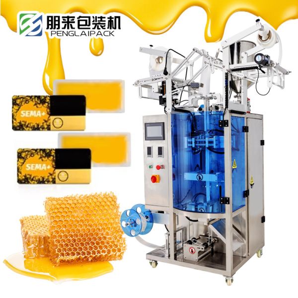 Automatic Liquid Packaging Machine with PLC Control, Food-Grade 304 Stainless Steel, and 30-50bags/min Packing Speed for Honey and Irregular Bags