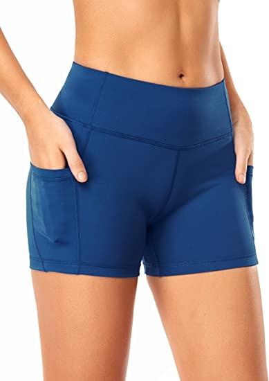 O short ativo impresso 3 polegadas da ioga do motociclista malha o short da ioga do Gym para mulheres