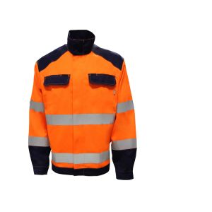 250GSM chaqueta reflexiva anaranjada tejida Sattin 3M retro Strip 9910