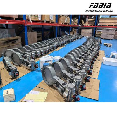 Pneumatic On Off Hot Exhaust Gas Butterfly Valve High Temperature 500C Stainless Steel