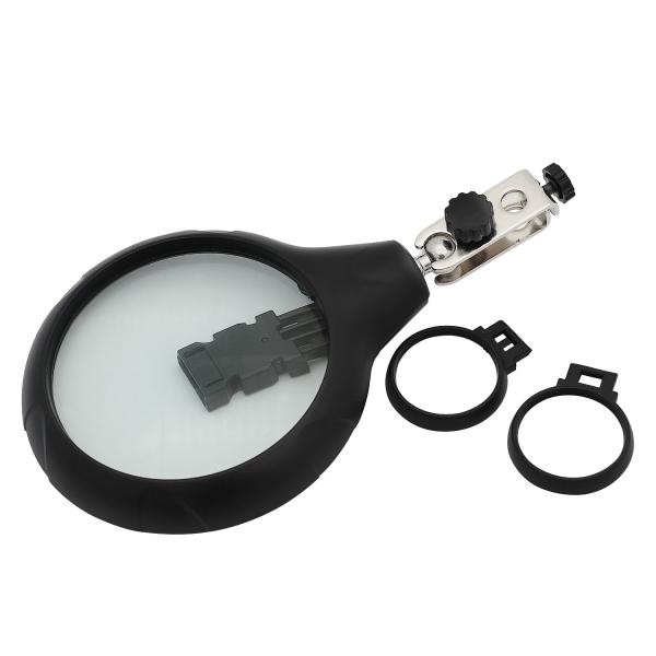TOKTOS Magnifying Glass For Workbench With LED Light 3.5X-12X Lens Auxiliary Clip