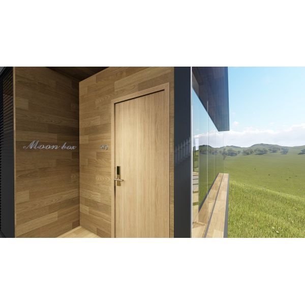 Префаб Моонбокс современный расквартировывает стиль праздника с деревянным интерьером панели