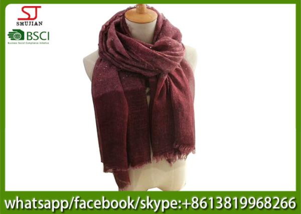 Chinese supplier lightweight sequins spring summer thin tassel scarf  100*200cm 160g wool shawl keep fashion