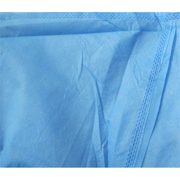 Non Woven Disposable Isolation Gown , Blue Surgical Gown Patient With Knit Cuff