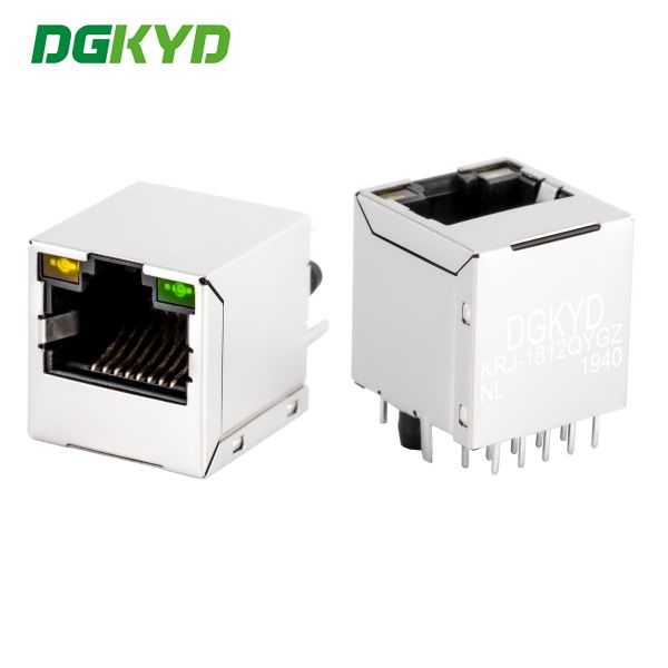 KRJ-1812QYGZNL Gigabit Magnetic modular Rj45 Lan Jack , 1000Mb Metal rj45 shielded connector