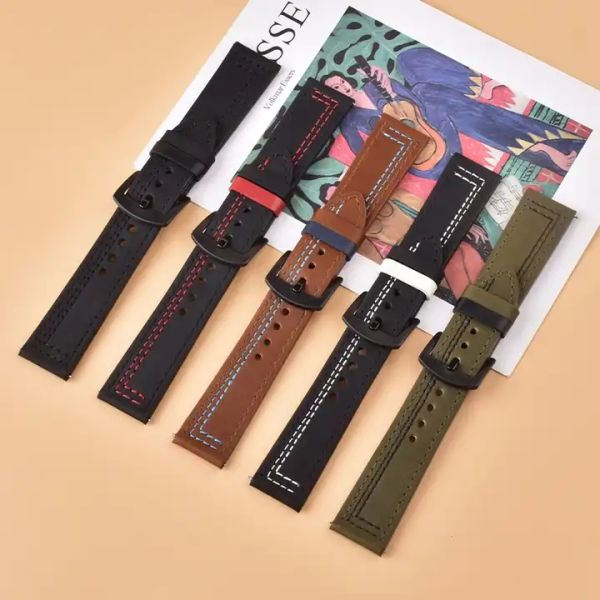 Waterproof Crazy Horse Men's Leather Watch Strap