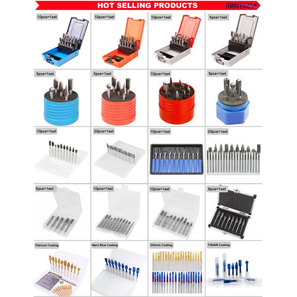 Power Tools Set 6mm 1/8 Shank Carving Metal Engraving Single Standard Cut One Set 10 Tungsten Steel Carbide Burr