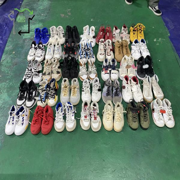 High Cut Second Hand Basketball Shoes Breathable Men Used Branded Sport Sneakers