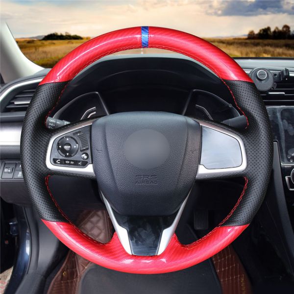 Custom carbon fiber leather Steering Wheel Cover for Honda Civic Civic 10 2016-2019 CRV CR-V 2017-2019 Clarity 2016-2018