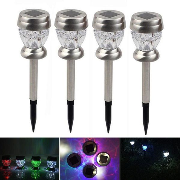 1.2V Solar Powered LED Ground Lights Acrylic Stainless Steel