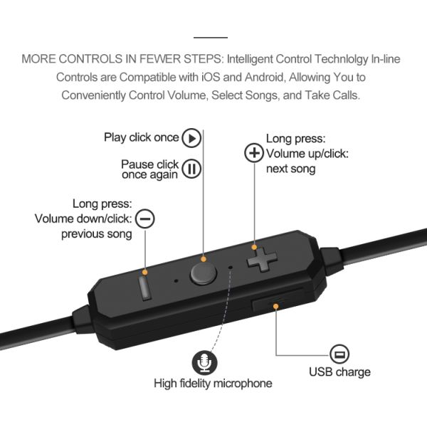 Neckband Wireless Stereo Earphone With Magnetic Bluetooth Headset Sports In - Ear Earbuds