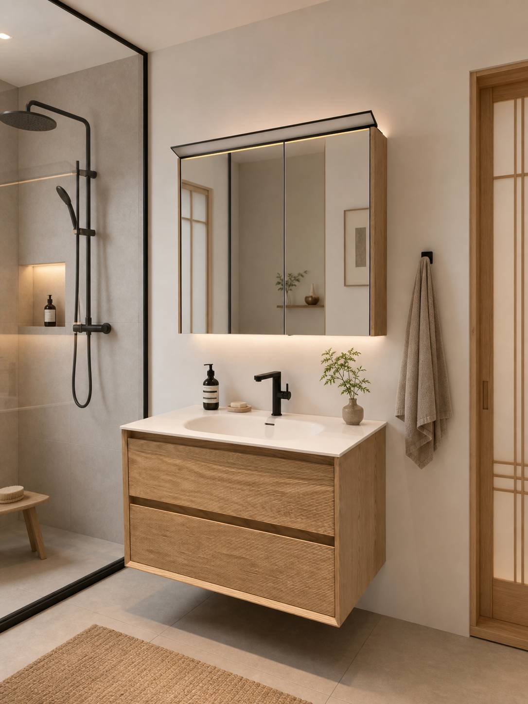 900mm 800mm Cloakroom Bathroom Vanity Units Seamless Single Basin