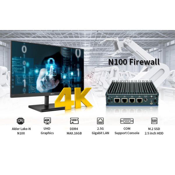 N100 MiniPC with 4 LAN Ports DDR4 RAM and Intel Processor for Industrial Applications