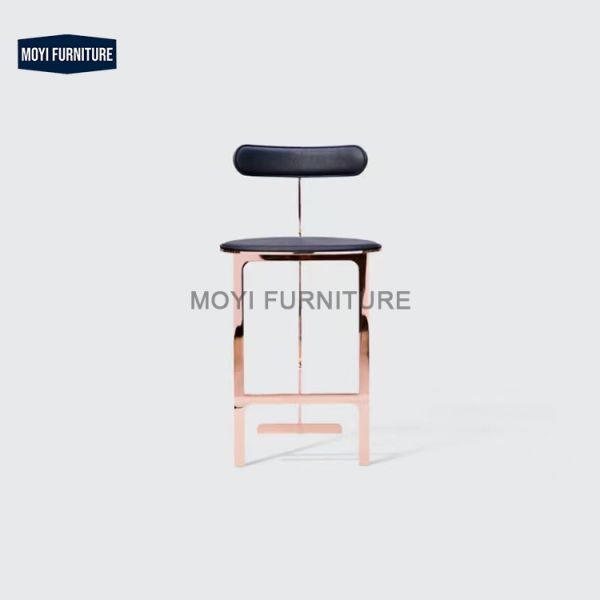 MOYI Nordic Modern Minimalist Designer Creative bar Chair Hotel Stainless Steel High Reception bar Chair