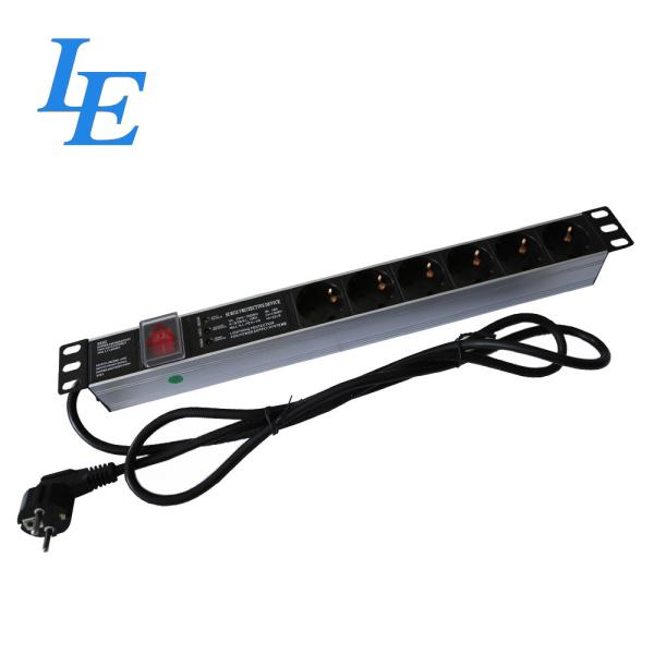 19 Inch Germany Type 250VAC Power Distribution Unit For Server Rack Pdu