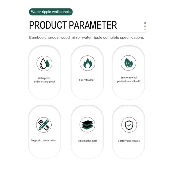 PVC квадрата покрыл панели стены волокна панели пульсации воды бамбуковые
