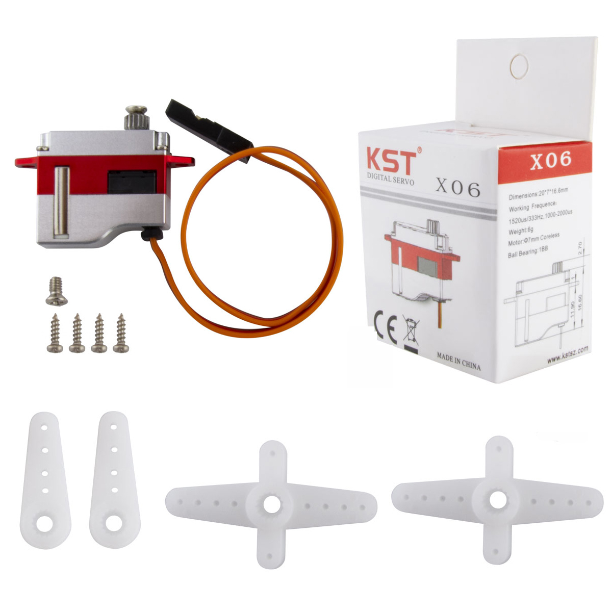 Hot Sales KST X06 1.8kg Torque  HV Micro Digital Metal Gear Glider Servo Motor for High Performance RC Gliders