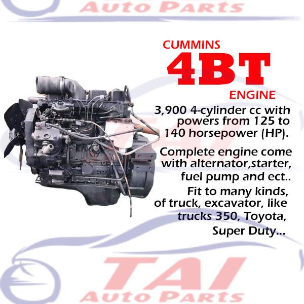 4BT 3.9L Motor de camião completo para máquinas de engenharia de camiões Cummins