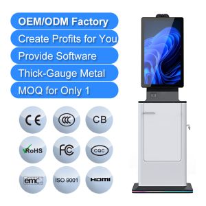 27'' 32'' Indoor Card Dispenser Ticket Printer Kiosk Self Check in Out Kiosk Hotel Self Service Cash Payment Kiosk Terminal