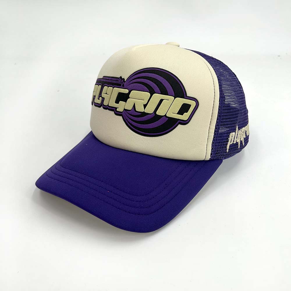 Puff Print Foam Mesh Trucker Caps Powder Puff Printing Personalized Cap