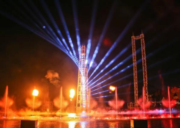 Large Beautiful 3d Laser Light Show  / Laser Water Fountain With PC Control System