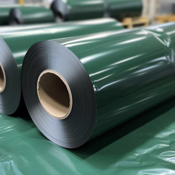 Película HDPE de cor verde escura opaca de 120 microns utilizada para aplicação de fita