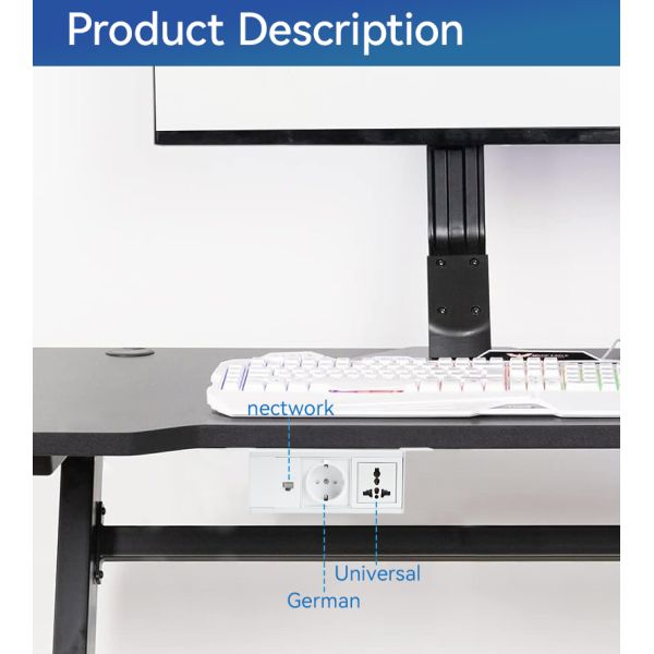 Recessed Under Desk Mount Power Bar Edge Power Bar UKCA Certificated