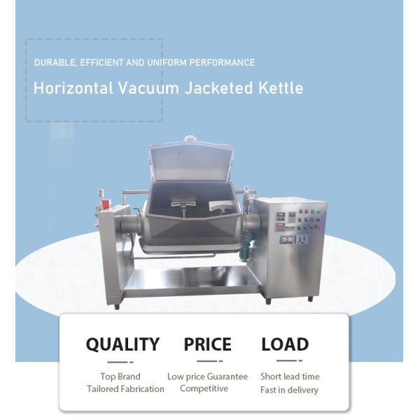 Red Bean Paste Vacuum Jacketed Kettle with 100-600L Capacity and Horizontal Agitator
