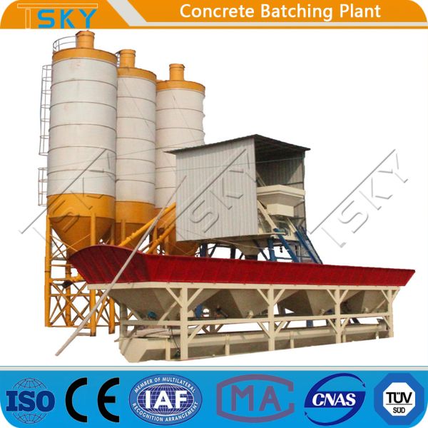 Skip Hopper Feeding System HZS25 Concrete Batching Plant