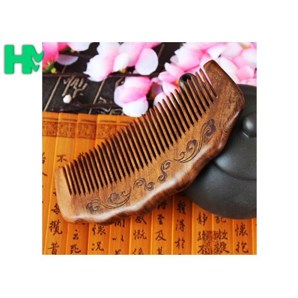 High - End Hairdressing Wooden Beard Comb Anti - Static Solid Wood Carving Mushu