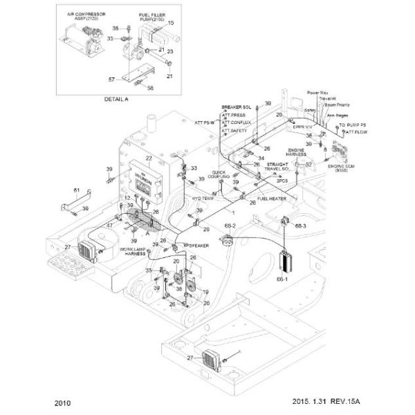 Assy лампы работы 21QUARTERBACK-60700 21Q4-60700 21QUARTERBACK60700 11039846 для частей экскаватора Hyundai