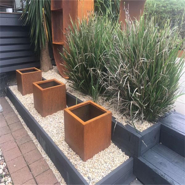 Steel Planter Customizable Corten Steel Flower Pots Metal Plant Pots 1500*500*600mm