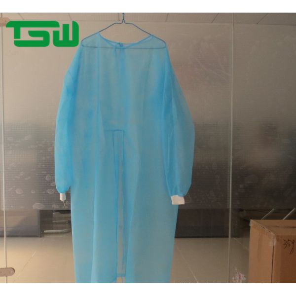 Single Use Elastic Cuff 55g Nonwoven Protective Isolation Gown