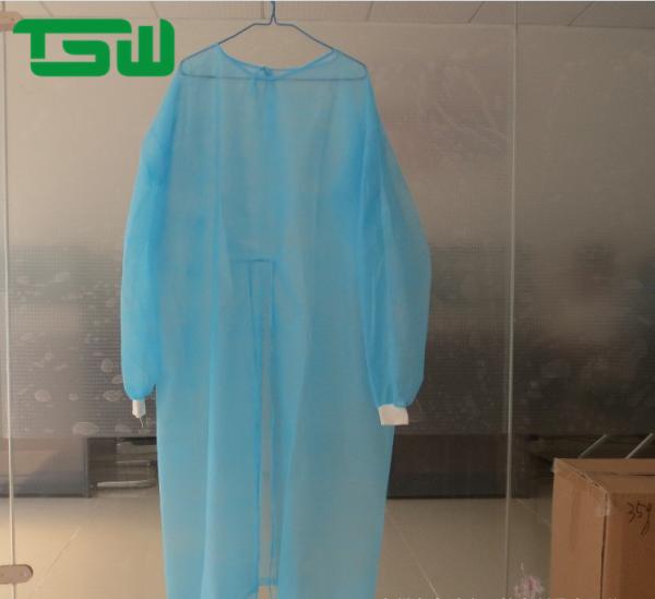 Single Use Elastic Cuff 55g Nonwoven Protective Isolation Gown