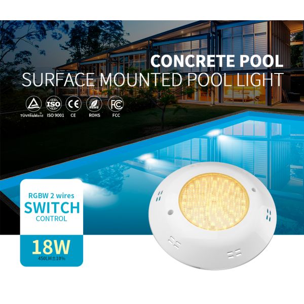 ABS RGBW Color Changing Pool Light Switch Control 18W AC12V 300LM